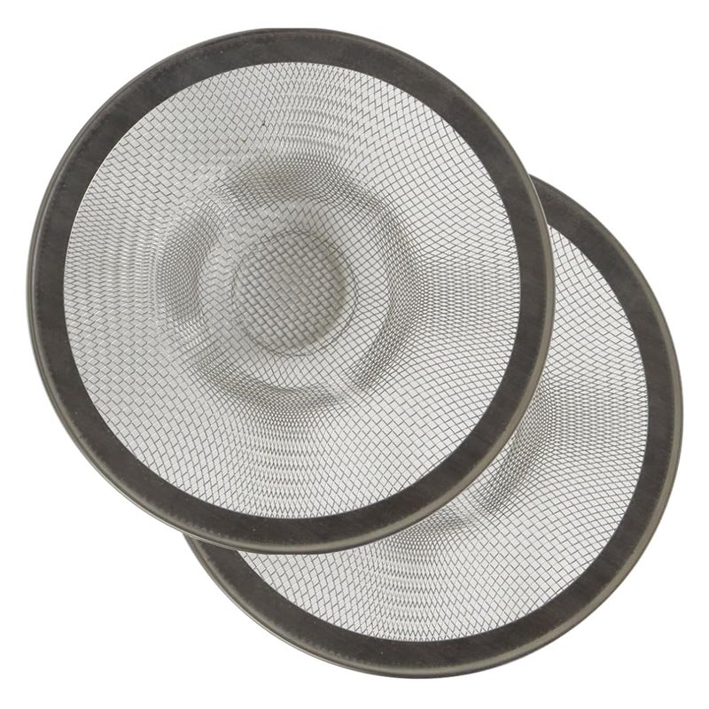 Evriholder Mesh Sink Drain Catcher, Secure Fit Strainer Prevents Clogging from Food and Hair, Stainless Steel, Ideal for Kitchen, Laundry and Disposals, 4.5-Inch, 2 Pack - Image 1